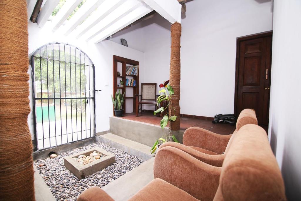 Guest lounge with view of garden