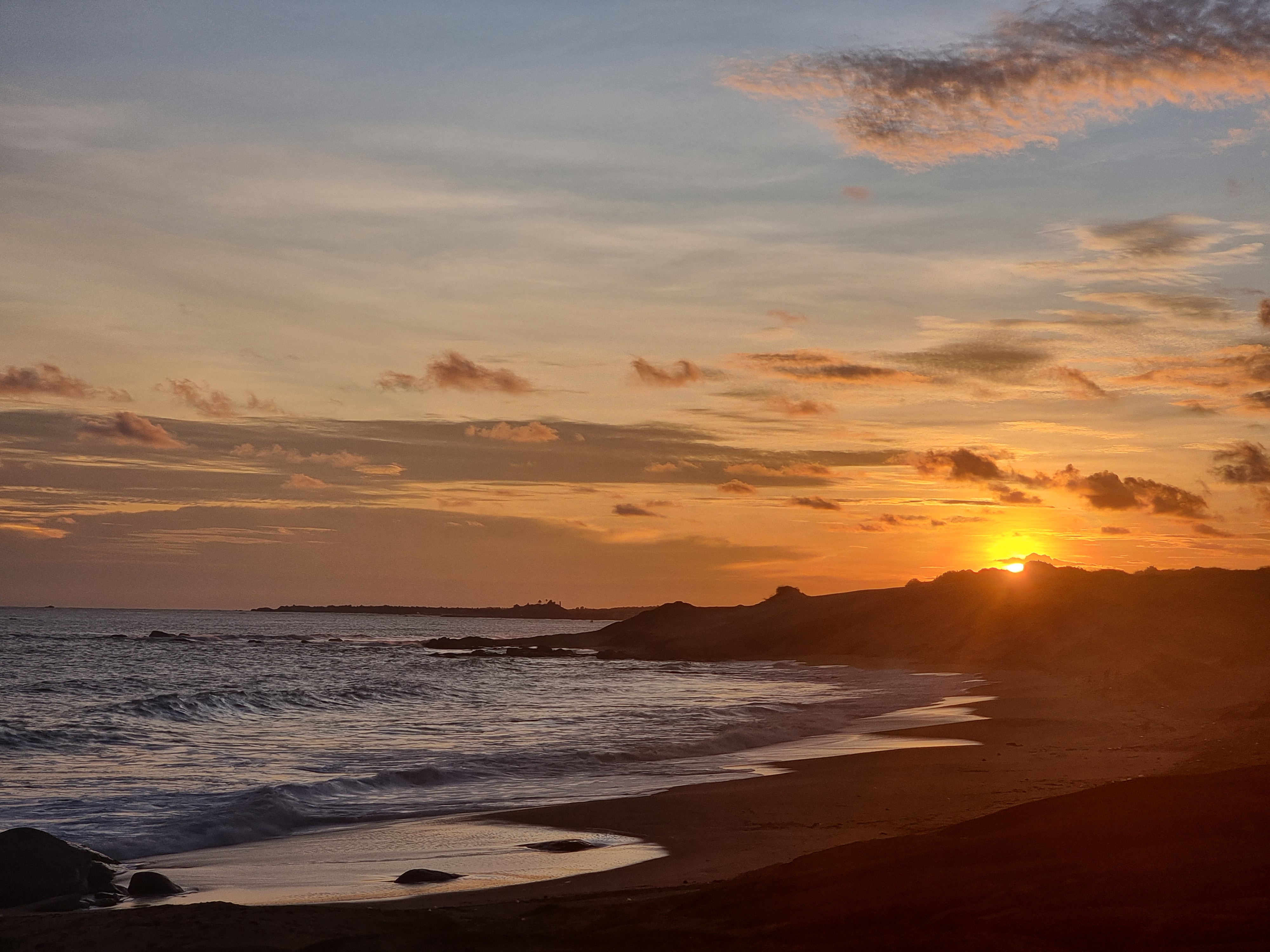 Sunset over the beach in Sri Lanka